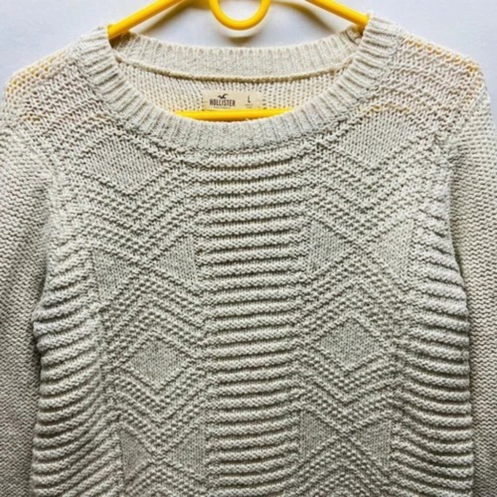 Hollister Knit Sweater Women's Large Oatmeal Heather Comfy Pullover Crewneck GUC - Picture 2 of 9